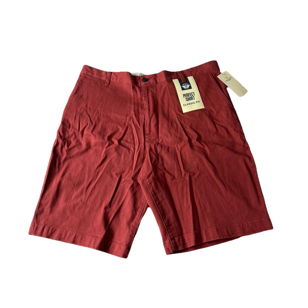 Dockers Mens Perfect Short Classic Fit Size 38 Brick Red Msrp $48.00